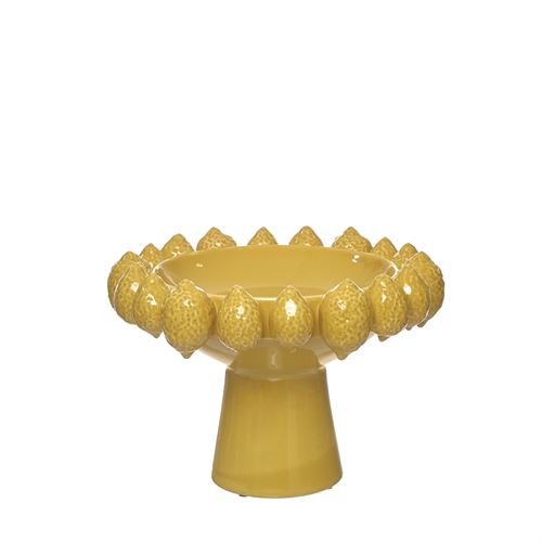 28999 CERÂMICA DECORATIVA - FRUTEIRO C/PÉ LIMÕES 33.80X33.80X24CM