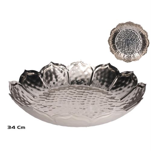 375366 BANDEJA METAL 34X34X6CM NÍQUEL