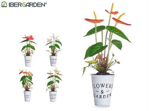 86823 PLANTA LIRIO VASO METAL SORT 4