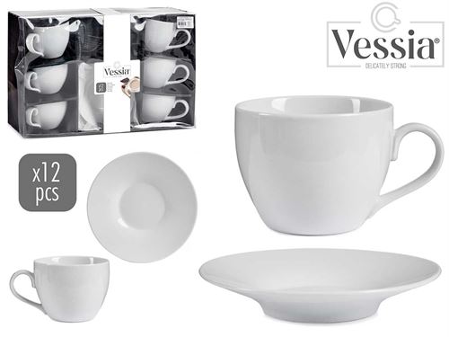 90404 CANECA CERAMICA 420ML BRANCO SET6