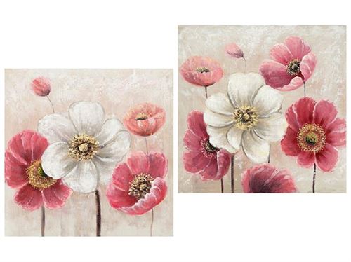 130606 TELA DECORATIVA FLORES 80X80X3CM