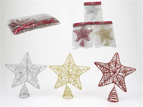 517140 PONTA ÁRVORE DE NATAL ESTRELA 20X19X3CM