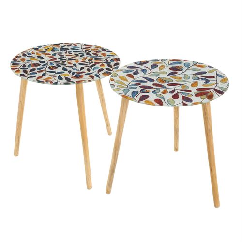 803044 MESA 2/M CRISTAL-MADEIRA 40 X 40 X 40 CM