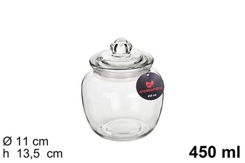 POTE VIDRO 450ML 10,5X14CM