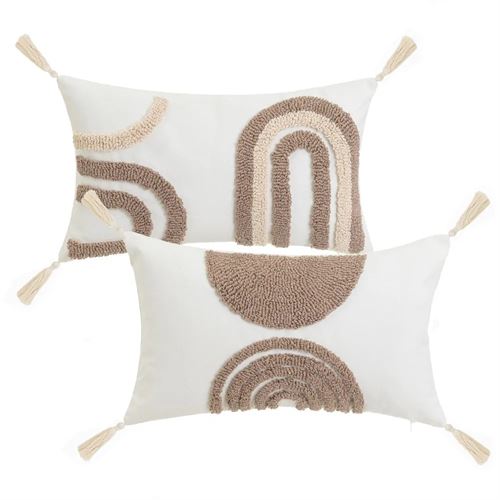 805440 ALMOFADA STONE 2 MOD POLIESTER ALGODAO 50X30X8