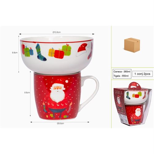 P020594780 CJ.CANECA_amp_TIG. NO240080 NATAL Ø8.8x8cm/Ø13.8x6.6cm
