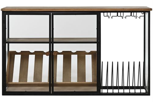 MB-215977 GARRAFEIRA METAL VIDRO 107X36X70 PAREDE NATURAL