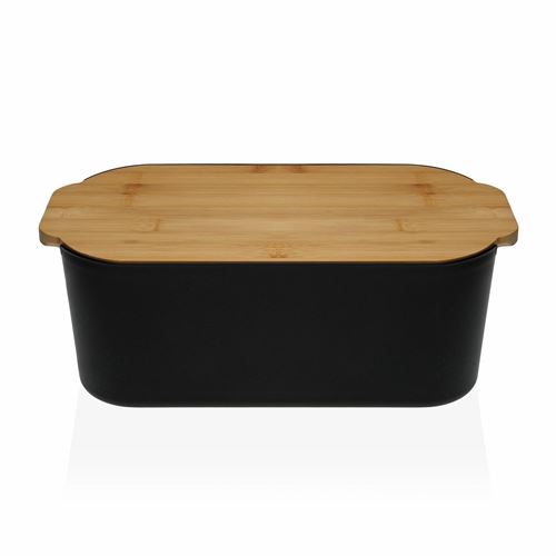 21890188 CAIXA PAO C/TEMPA BAMBU PRETO 33X18,5X12CM