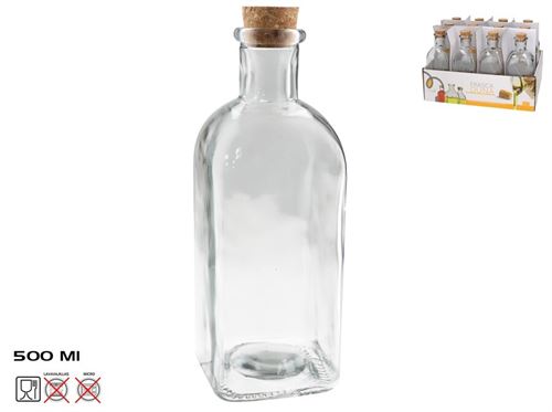 385402 GARRAFA VIDRO TAMPA CORTIÇA 500ML