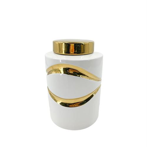 103934322 POTE BRANCO E DOURADO 14*14*22.5 cm