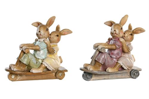 FD-205492 FIGURA RESINA 12,5X5,5X11,5 COELHOS 2 MOD