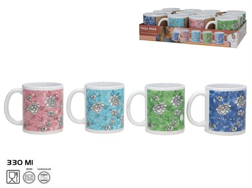 577616 CANECA CERAMICA 330ML 4 SORTIDAS