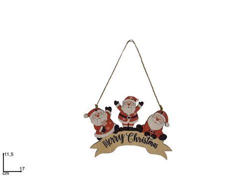 124698 DECORAÇAO MADEIRA PENDURAR PAI NATAL