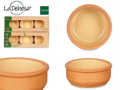 86548 SET 6 TAÇAS BARRO 8CM MOSTARDA 24,5 x 17 x 4,5 cm.
