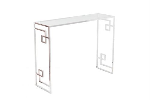 MB-185281 CONSOLA METAL VIDRO 120X40X78 PRATEADO