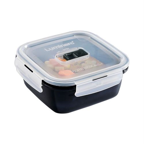 5425330 RECIPIENTE QUADRADO HERMÉTICOPURE BOX NEGRO LUMINARC 76CL