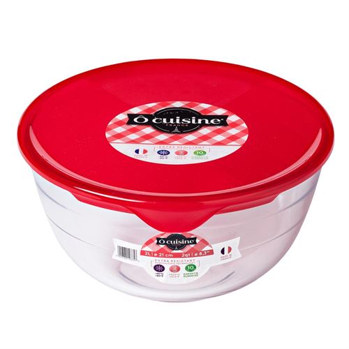 4937764 TIGELA VIDRO COM TAMPA OCUISINE 22x22x11CM-2L