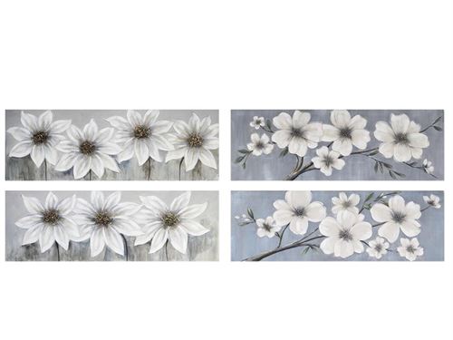 89277 QUADRO FLORES DECORATIVO 50X150X3CM 4 SORT