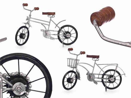 67021 BICICLETA PRATEADA 34X11X21CM