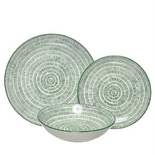 24477 SERVIÇO PORCELANA 18PÇS VERDE