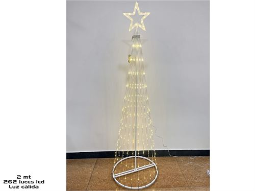 59454 CONE CORTINA 262LED BRANCO QUENTE 2MT