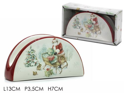 471531 SUPORTE GUARDANAPOS CERAMICA NATAL PAI NATAL