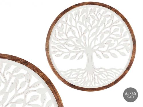 91921 DECORAÇAO PAREDE MDF ARVORE DA VIDA 65x65x3cm