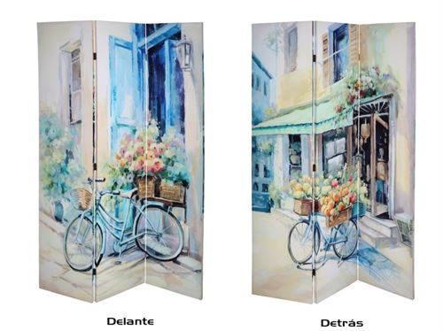 440149 BIOMBO DUPLA FACE BICICLETA 114X2,5X180CM
