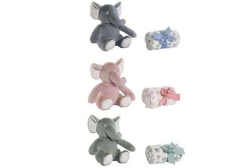 BE-213305 MANTA PELUCHE SET 2 POLIÉSTER 21X20X28CM 3 MOD.