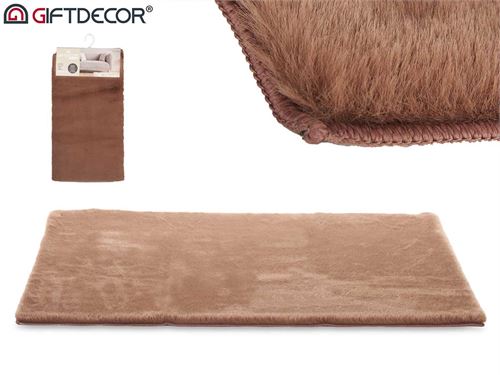 59487 TAPETE PELO CURTO CASTANHO 60X90CM