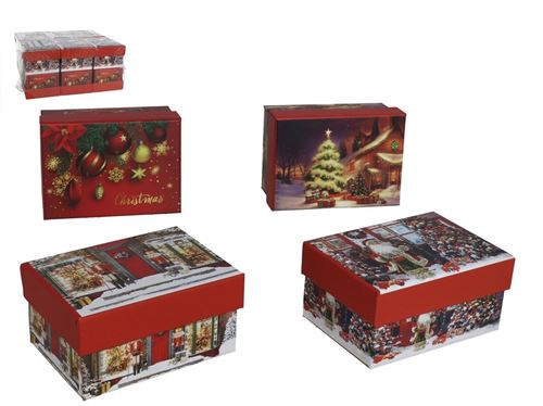 CAIXA PRESENTE RECT XMAS 11X7,5X7,5CM