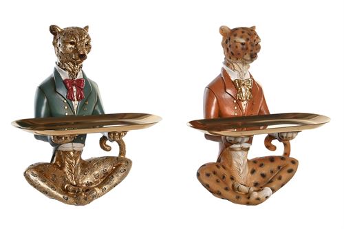 FD-205599 FIGURA RESINA 17,5X13,5X26 LEOPARDO 2 SORT