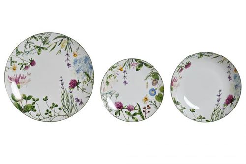 PC-194986 LOIÇA SET 18 PORCELANA 27X27X3 BOT NICO VERDE