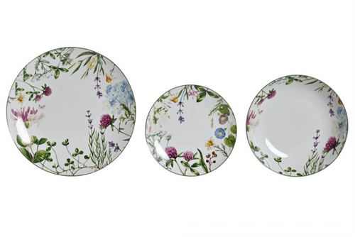 LOIÇA SET 18 PORCELANA 27X27X3 BOT NICO VERDE