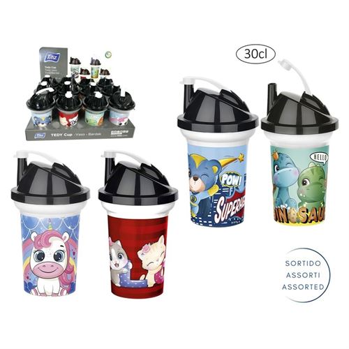 AP-9388 COPO PLASTICO COM TAMPA 30CL