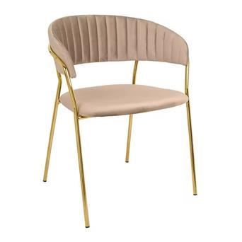 137233016 CADEIRA MESA TAUPE PÉS DOURADOS 56X75X60
