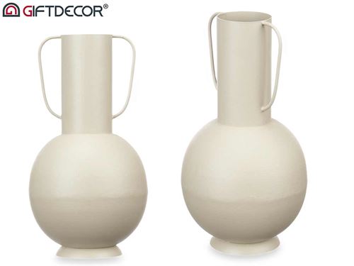 90919 JARRA AÇO DECORATIVA ASA DUPLA CASTANHO CLARO
