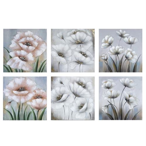188997 QUADRO FLOWER SOPHIA 50X50X3CM 8 SURT.