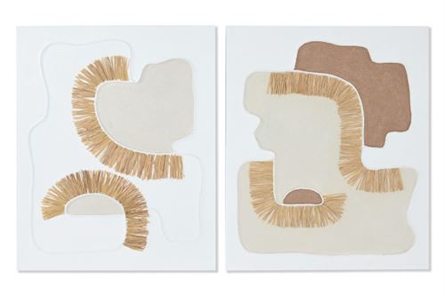 CU-214554 QUADRO RAFIA TECIDO TELA 56X1,6X66 BOHO 2 MOD.