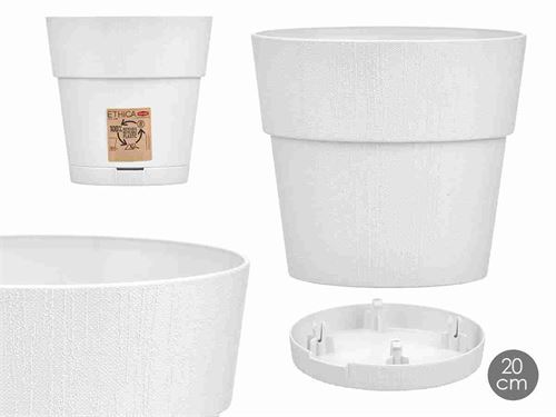 59458 VASO PL 19CM ETHICA BRANCO