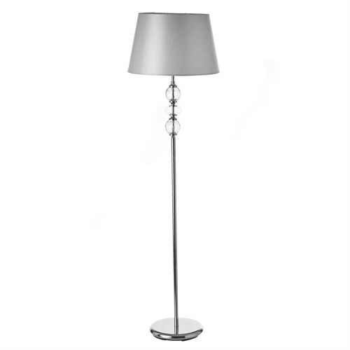 LÁMPARA METAL-CRISTAL PLATA 40 X 40 X 144 CM