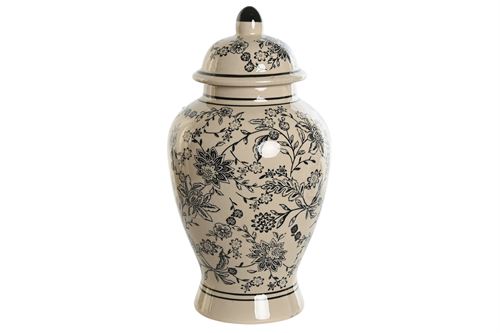JR-206279 POTE CERAMICA BRANCO DESENHO 15X15X28,5CM