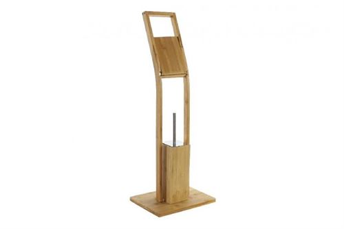 PB-185386 PORTA-ROLO BAMBU INOX 32X22X82 PORTA-ESCOVA
