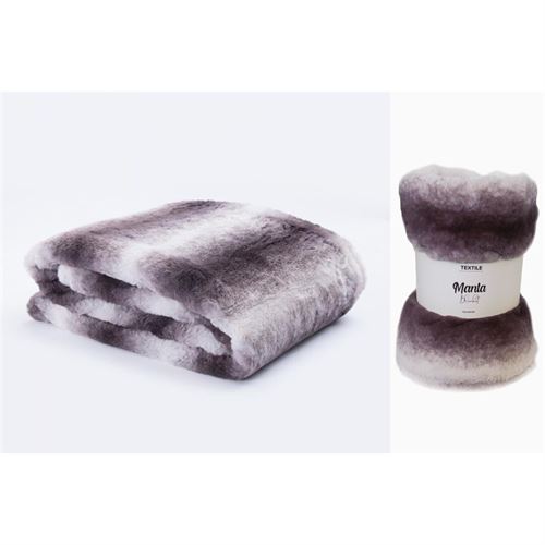 P190686515 MANTA 190205 125X150CM DARK GREY-2 POLIESTER