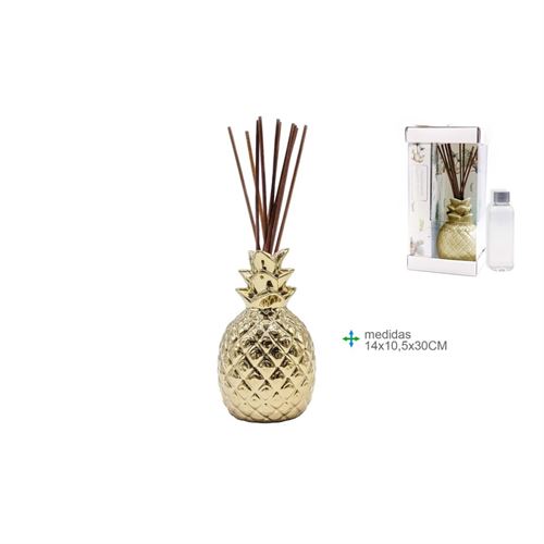 69692 AMBIENTADOR ABACAXI GOLD 14X11X30CM