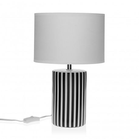 21500081 CANDEEIRO MESA BRANCO/PRETO RISCAS 25X45CM