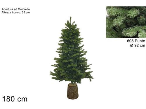 PINHEIRO NATAL 608 PONTAS PVC C/TRONCO 180CM