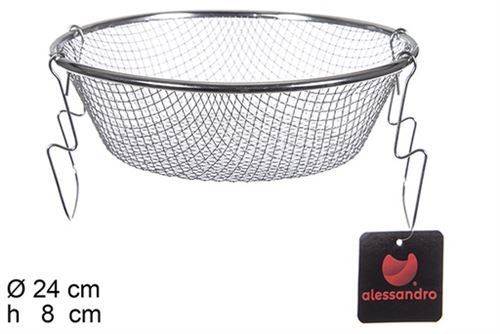 100367 - CESTO AÇO INOXIDAVEL P/FRITAR 24cm 24x24x8cm