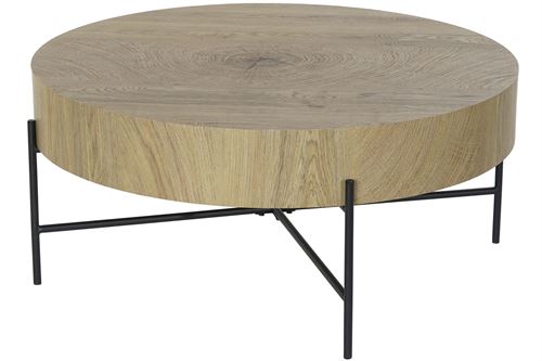 MESA CAFÉ METAL MDF 82X82X36 CASTANHO