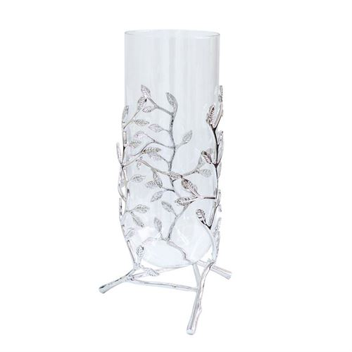 11199285 CASTIÇAL DEC. METAL E VIDRO Ø18*33CM 1119-B